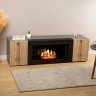 Тумба под ТВ с биокамином SteelHeat IMOLA 140 см (корпус Графит / фасады дуб Вотан) фото 2