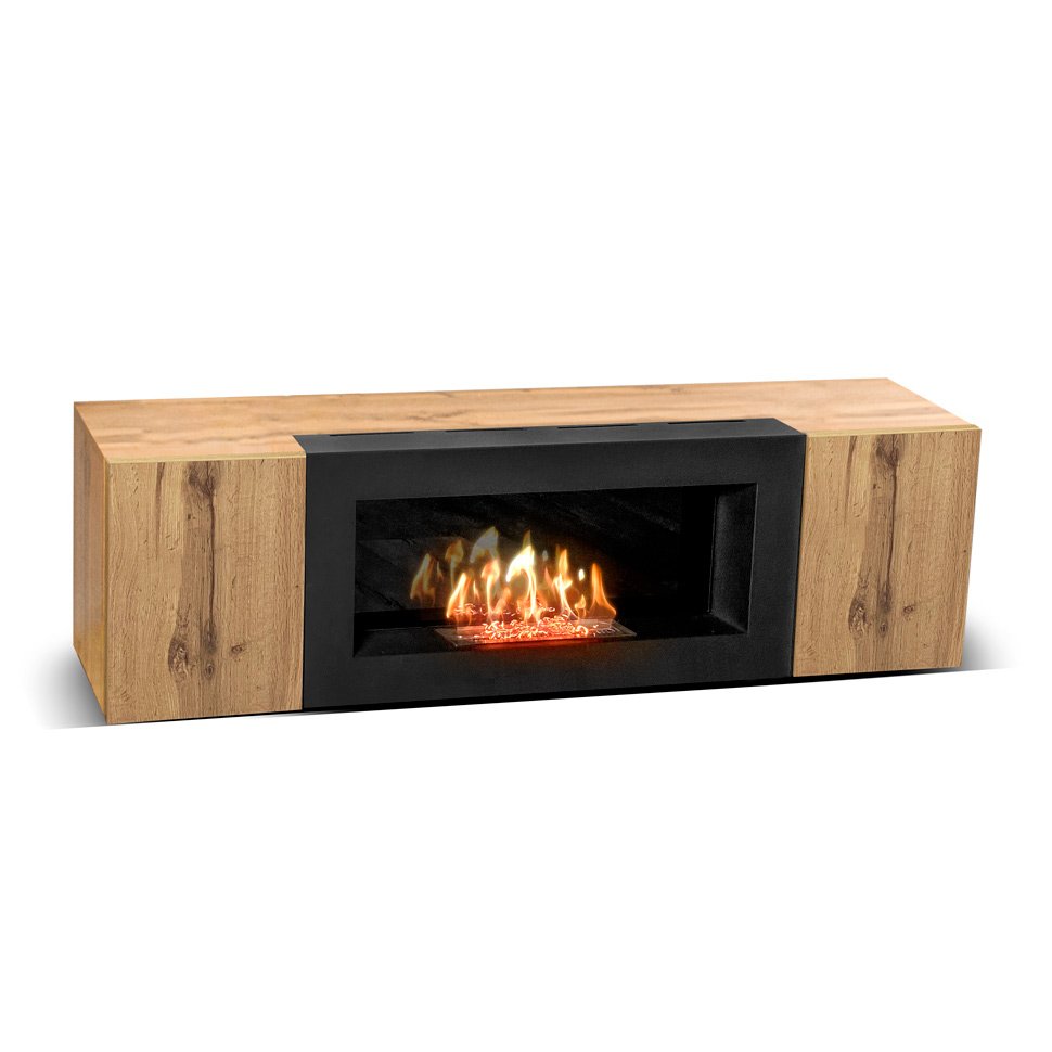 Тумба под ТВ с биокамином SteelHeat IMOLA 140 см (корпус дуб Вотан / фасады дуб Вотан) Тумба под ТВ с биокамином SteelHeat IMOLA 140 см (корпус дуб Вотан / фасады дуб Вотан)